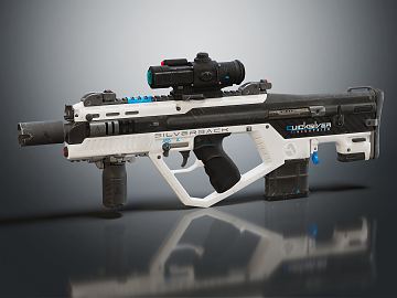 现代科幻自动步枪3D模型下载