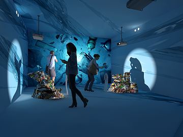 现代海洋馆展厅3D模型下载