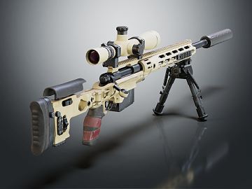 现代高精度步枪3D模型下载