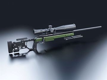 现代小口径狙击枪3D模型下载