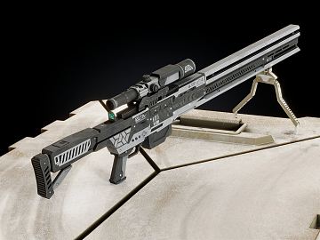 现代科幻狙击枪3D模型下载