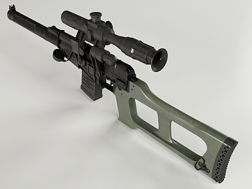 现代微声狙击步枪3D模型下载