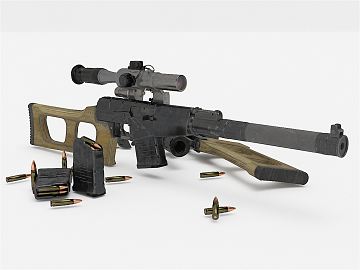 现代vss狙击步枪3D模型下载