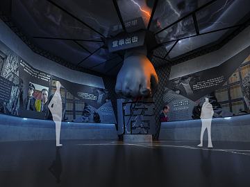 现代廉政展厅文化墙3D模型下载
